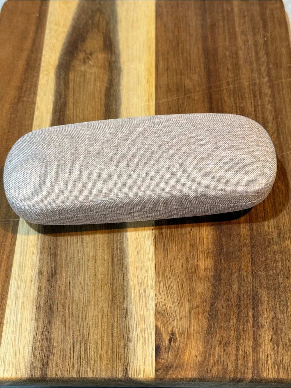 Neutral/ light pink Linen Eyewear Case